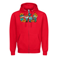 Red cross coffee cups Zipper Hoodie - texasbilliewilder