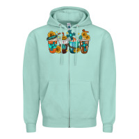 Seafoam cross coffee cups Zipper Hoodie - texasbilliewilder