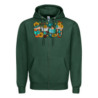 Sports Green cross coffee cups Zipper Hoodie - texasbilliewilder