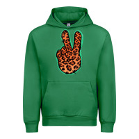 Emerald Orange Leopard Peace Sign Urban Hoodie - Jasminsmagicworld