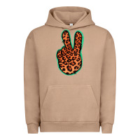 Pigment Burro Orange Leopard Peace Sign Urban Hoodie - Jasminsmagicworld