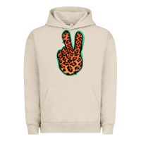 Pigment French Oak Orange Leopard Peace Sign Urban Hoodie - Jasminsmagicworld