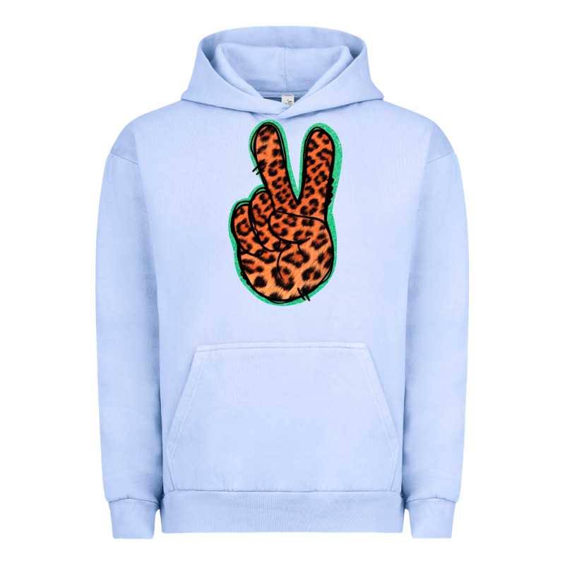 Orange Leopard Peace Sign Urban Hoodie by Jasminsmagicworld | Teevron