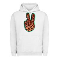 Pigment Lunar Rock Orange Leopard Peace Sign Urban Hoodie - Jasminsmagicworld