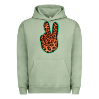 Pigment Oil Green Orange Leopard Peace Sign Urban Hoodie - Jasminsmagicworld