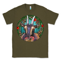 Army Green Dark Goat Christmas Classic Tee - RanaPortraitStore