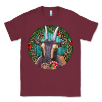 Burgundy Dark Goat Christmas Classic Tee - RanaPortraitStore