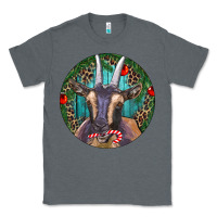 Charcoal Heather Dark Goat Christmas Classic Tee - RanaPortraitStore