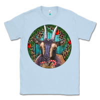 Dusty Blue Dark Goat Christmas Classic Tee - RanaPortraitStore