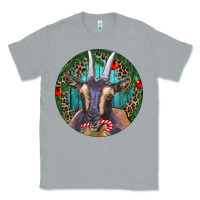 Heather Grey Dark Goat Christmas Classic Tee - RanaPortraitStore