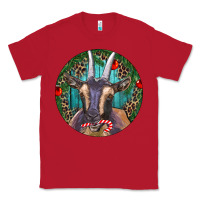 Red Dark Goat Christmas Classic Tee - RanaPortraitStore