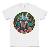 White Dark Goat Christmas Classic Tee - RanaPortraitStore