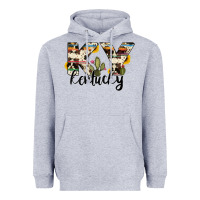 Heather Grey kentucky state cowhide serape cactus Heavyweight Hoodie - RanaPortraitStore