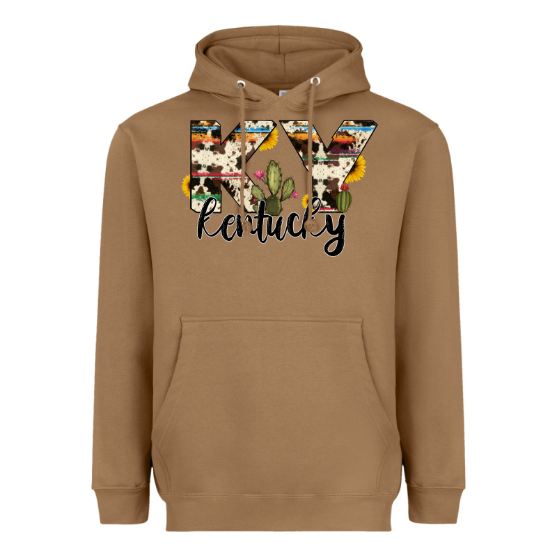 Kentucky State Cowhide Serape Cactus Heavyweight Hoodie by RanaPortraitStore | Teevron