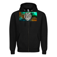 Black white tiger forest license plate Zipper Hoodie - RanaPortraitStore