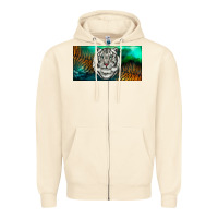 Sandshell white tiger forest license plate Zipper Hoodie - RanaPortraitStore