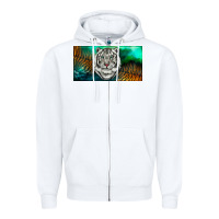 White white tiger forest license plate Zipper Hoodie - RanaPortraitStore