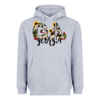 Heather Grey georgia state cowhide serape cactus Heavyweight Hoodie - RanaPortraitStore