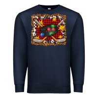 Navy hockey christmas with lights and stars Premium Sweatshirt - FaDigitalArtStudio