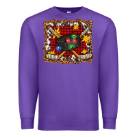 Purple hockey christmas with lights and stars Premium Sweatshirt - FaDigitalArtStudio