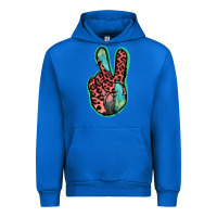Cobalt Feather Pink Leopard Peace Sign Urban Hoodie - Jasminsmagicworld