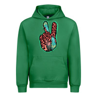 Emerald Feather Pink Leopard Peace Sign Urban Hoodie - Jasminsmagicworld