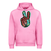 Fuchsia Pink Feather Pink Leopard Peace Sign Urban Hoodie - Jasminsmagicworld