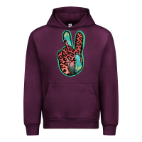 Mauve Wine Feather Pink Leopard Peace Sign Urban Hoodie - Jasminsmagicworld