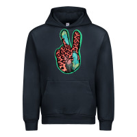 Navy Feather Pink Leopard Peace Sign Urban Hoodie - Jasminsmagicworld
