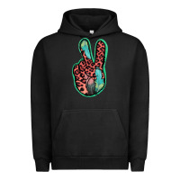 Pigment Black Feather Pink Leopard Peace Sign Urban Hoodie - Jasminsmagicworld