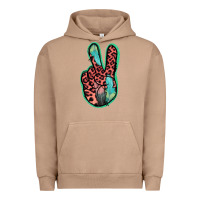 Pigment Burro Feather Pink Leopard Peace Sign Urban Hoodie - Jasminsmagicworld