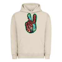 Pigment French Oak Feather Pink Leopard Peace Sign Urban Hoodie - Jasminsmagicworld