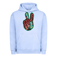 Pigment Grape Ice Feather Pink Leopard Peace Sign Urban Hoodie - Jasminsmagicworld