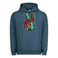Pigment Midnight Navy Feather Pink Leopard Peace Sign Urban Hoodie - Jasminsmagicworld