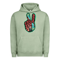 Pigment Oil Green Feather Pink Leopard Peace Sign Urban Hoodie - Jasminsmagicworld