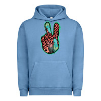 Pigment Pebble Blue Feather Pink Leopard Peace Sign Urban Hoodie - Jasminsmagicworld