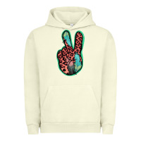 Pigment Pistachio Feather Pink Leopard Peace Sign Urban Hoodie - Jasminsmagicworld