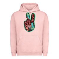 Pigment Salmon Feather Pink Leopard Peace Sign Urban Hoodie - Jasminsmagicworld