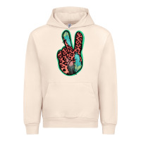 Sandshell Feather Pink Leopard Peace Sign Urban Hoodie - Jasminsmagicworld