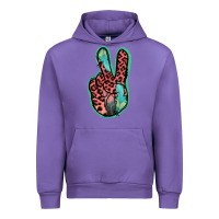 Tulip Feather Pink Leopard Peace Sign Urban Hoodie - Jasminsmagicworld