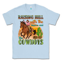 Dusty Blue raising hell with the hippies and the cowboys Classic Tee - texasbilliewilder