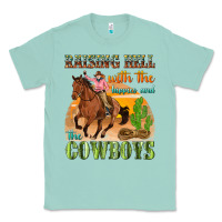 Seafoam raising hell with the hippies and the cowboys Classic Tee - texasbilliewilder