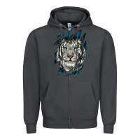 Smoke White Tiger Scratch Mark Zipper Hoodie - RanaPortraitStore