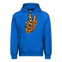 Cobalt Leopard Sunflower Peace Sign Urban Hoodie - Jasminsmagicworld