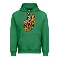 Emerald Leopard Sunflower Peace Sign Urban Hoodie - Jasminsmagicworld
