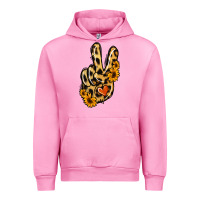Fuchsia Pink Leopard Sunflower Peace Sign Urban Hoodie - Jasminsmagicworld
