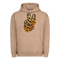Pigment Burro Leopard Sunflower Peace Sign Urban Hoodie - Jasminsmagicworld