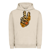 Pigment French Oak Leopard Sunflower Peace Sign Urban Hoodie - Jasminsmagicworld
