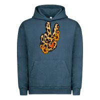 Pigment Midnight Navy Leopard Sunflower Peace Sign Urban Hoodie - Jasminsmagicworld