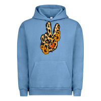 Pigment Pebble Blue Leopard Sunflower Peace Sign Urban Hoodie - Jasminsmagicworld